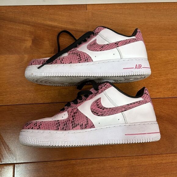 Nike Air Force 1 by You ID Snakeskin Pink white White Black size 7 - Picture 4 of 8